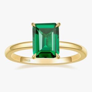 Emerald Green Gold Ring